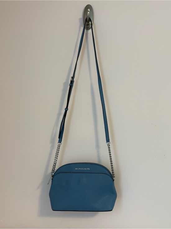 Michael Kors Handbags - MICHAEL KORS Teal Leather Chain-Trim Crossbody